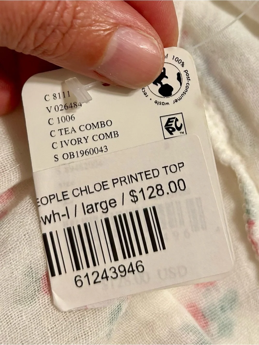 NWT Free People Chloe Printed Top